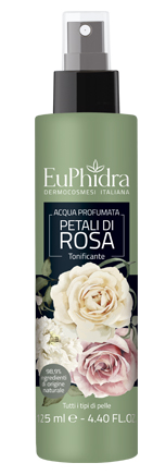 EUPHIDRA ACQUA PROFUMATA ROSA IN FLACONE CON ETICHETTA POMPA SPRAY - Antica Farmacia Ferrari