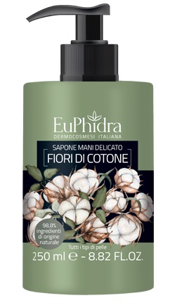 EUPHIDRA SAPONE LIQUIDO MANI COTONE IN FLACONE CON ETICHETTA DISPENSER - Antica Farmacia Ferrari