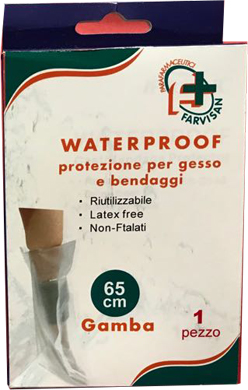 WATERPROOF PROTEZIONE PER GESSO E BENDAGGI PER GAMBA 65 CM RIUTILIZZABILE - Oltrefarma