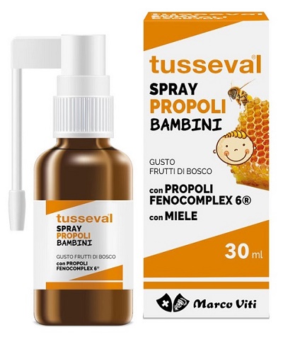 TUSSEVAL GOLA PROPOLI SPRAY PER BAMBINI 30 ML - Antica Farmacia Ferrari
