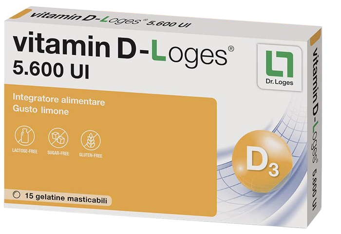 VITAMIN D-LOGES 15 GELATINE MASTICABILI GUSTO LIMONE - Antica Farmacia Ferrari