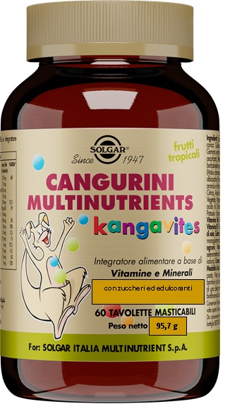 CANGURINI MULTINUTRIENTS FRUTTI TROPICALI 60 TAVOLETTE - Antica Farmacia Ferrari