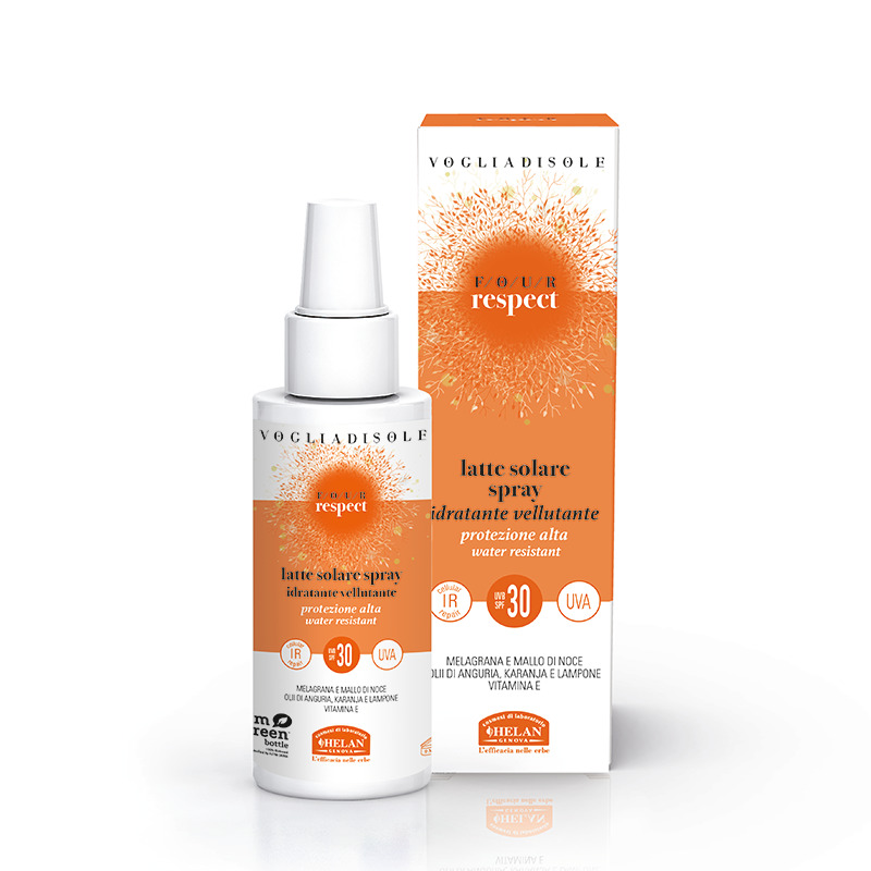 VOGLIADISOLE FOUR RESPECT LATTE SOLARE SPRAY SPF30 VISO E CORPO 100 ML - Oltrefarma