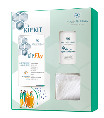 KIP KIT 1 KIP FLU 30 COMPRESSE + 1 KIP GEL IGIENIZZANTE MANI 50 ML + 1 MASCHERINA FILTRANTE - Oltrefarma