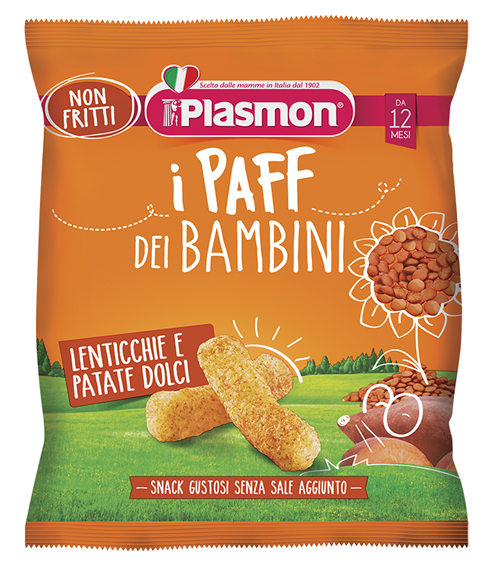 PLASMON DRY SNACK PAFF LENTICCHIE-PATATA DOLCE 15 G - Oltrefarma