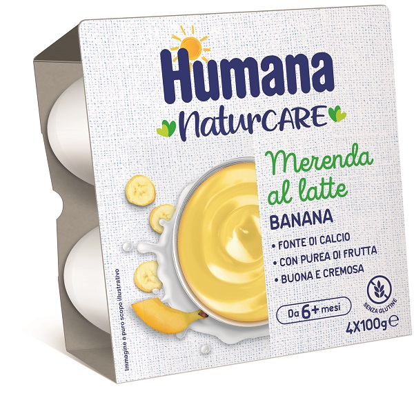 HUMANA MERENDA LATTE BANANA 4 PEZZI DA 100 G - Oltrefarma