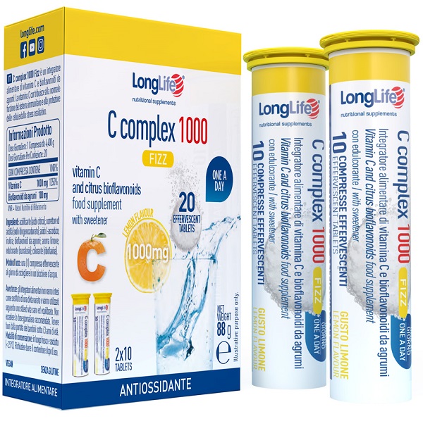 LONGLIFE C COMPLEX 1000 FIZZ 20 COMPRESSE EFFERVESCENTI - Antica Farmacia Ferrari