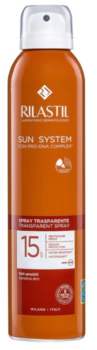 RILASTIL SUN SYSTEM TRANSPARENT SPRAY SPF15 200 ML - Oltrefarma