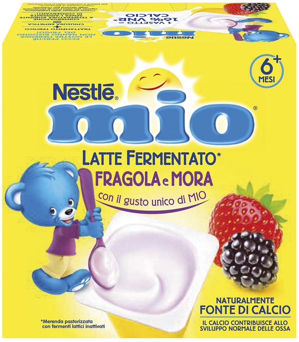 MIO MERENDA LATTE FERMENTATO FRAGOLA E MORA 4 PEZZI DA 100 G - Oltrefarma