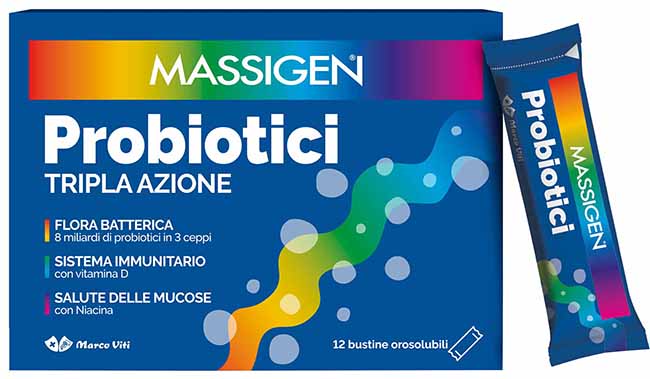 MASSIGEN PROBIOTICI 12 STICKPACK - Antica Farmacia Ferrari