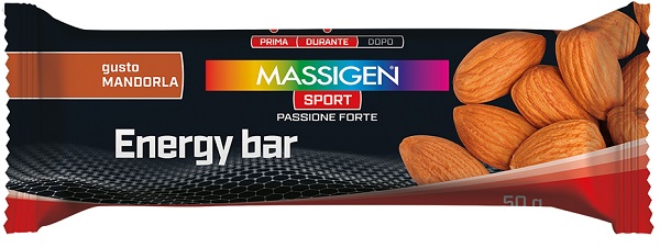 MASSIGEN SPORT ENERGY BARRETTA MANDORLA 50 G - Oltrefarma