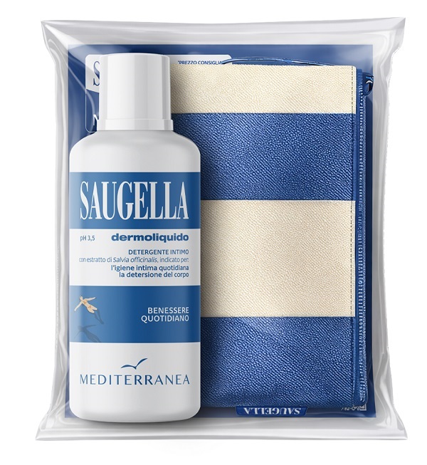 SAUGELLA MEDITERRANEA BUNDLE DERMOLIQUIDO 500 ML + GADGET POCHETTE - Oltrefarma