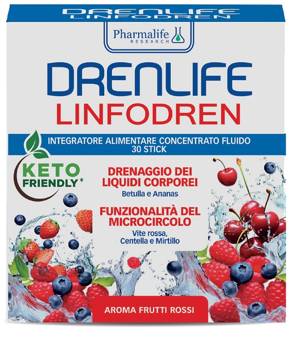 DRENLIFE LINFODREN FRUTTI ROSSI 30 STICK DA 10 ML - Antica Farmacia Ferrari