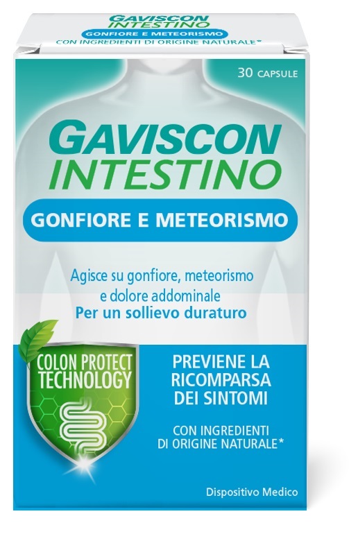 GAVISCON INTESTINO GONFIORE E METEORISMO 30 CAPSULE - Antica Farmacia Ferrari