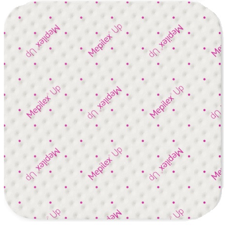 MEDICAZIONE ASSORBENTE IN SCHIUMA DI POLIURETANO MEPILEX UP CON STRATO DI CONTATTO IN SILICONE 10X10 CM 5 PEZZI - Oltrefarma