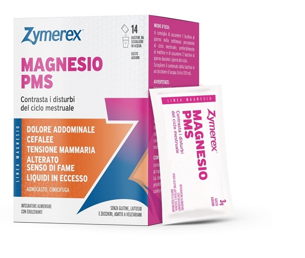 ZYMEREX MAGNESIO PMS 14 BUSTINE DA 3 G GUSTO AGRUMI CON EDULCORANTI SENZA ZUCCHERI SENZA GLUTINE SENZA LATTOSIO - Oltrefarma