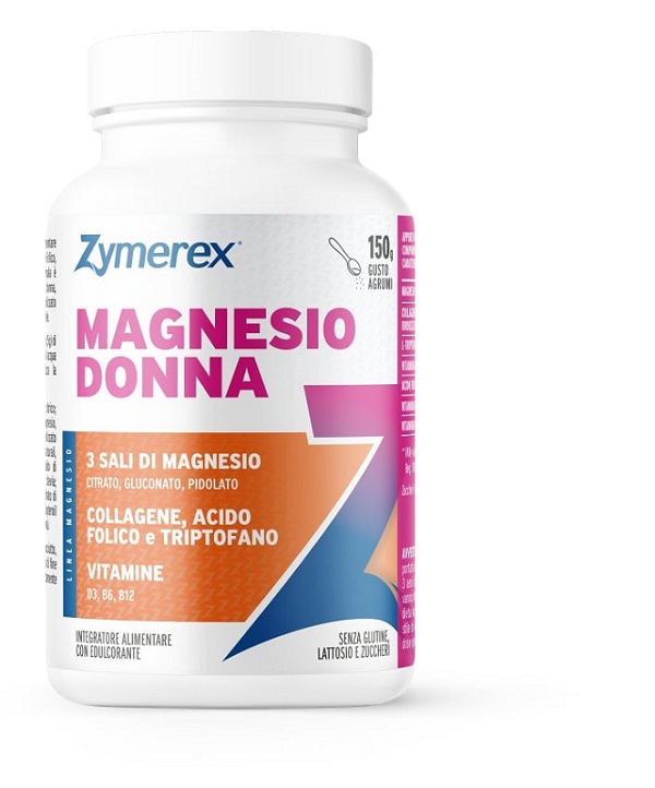 ZYMEREX MAGNESIO DONNA 150 G GUSTO AGRUMI CON EDULCORANTE SENZA ZUCCHERI SENZA GLUTINE SENZA LATTOSIO - Antica Farmacia Ferrari