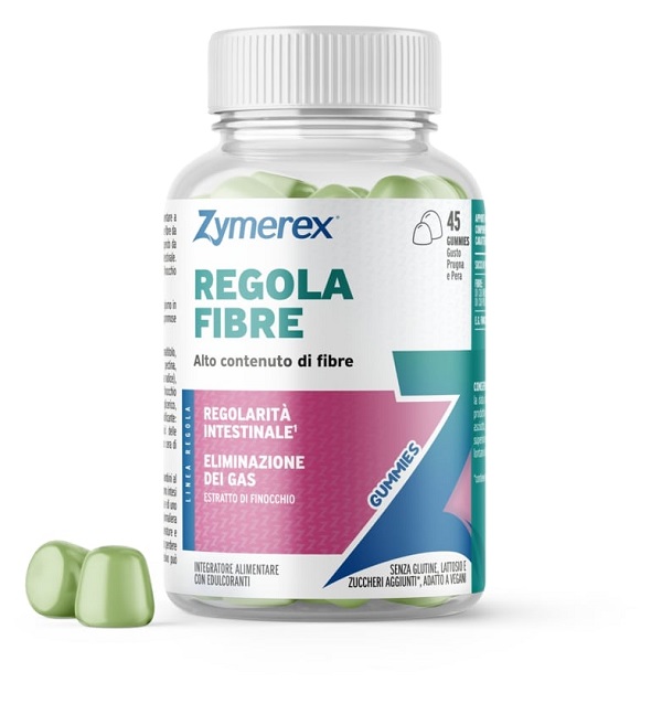 ZYMEREX REGOLA FIBRE 45 GUMMIES GUSTO PRUGNA PERA CON EDULCORANTI SENZA ZUCCHERI SENZA GLUTINE SENZA LATTOSIO - Oltrefarma