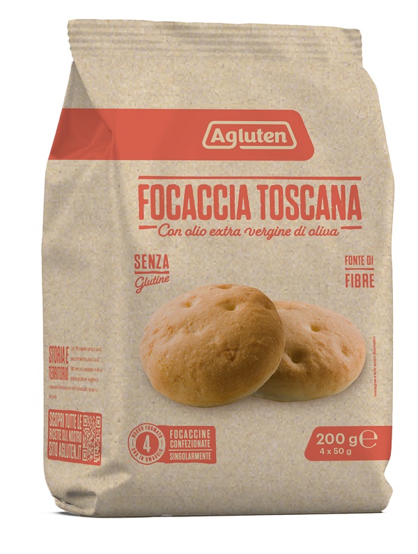 AGLUTEN FOCACCIA TOSCANA 4 PEZZI DA 50 G NATURALMENTE PRIVO DI LATTOSIO - Oltrefarma