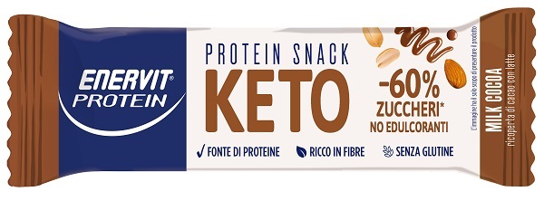 ENERVIT PROTEIN SNACK KETO MILK COCOA 35 G - Oltrefarma