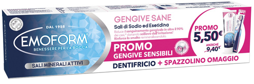 EMOFORM GENGIVE SANE DENTIFRICIO 100 ML + SPAZZOLINO EXTRA MORBIDO IN OMAGGIO - Oltrefarma