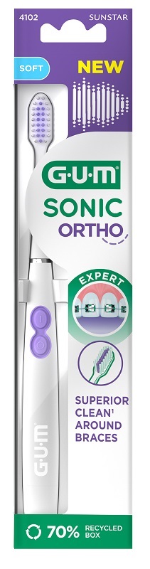 GUM SONIC ORTHO BATTERY TOOTHBRUSH - Oltrefarma