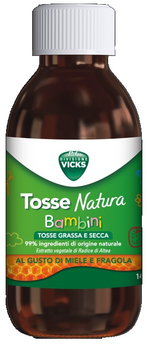 VICKS TOSSE NATURA BAMBINI TOSSE GRASSA E SECCA GUSTO MIELE E FRAGOLA 140 ML - Antica Farmacia Ferrari