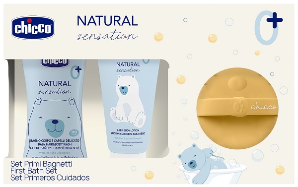 CHICCO NATURAL SENSATION DETERGENTE 200 ML + CREMA + SPUGNA - Oltrefarma