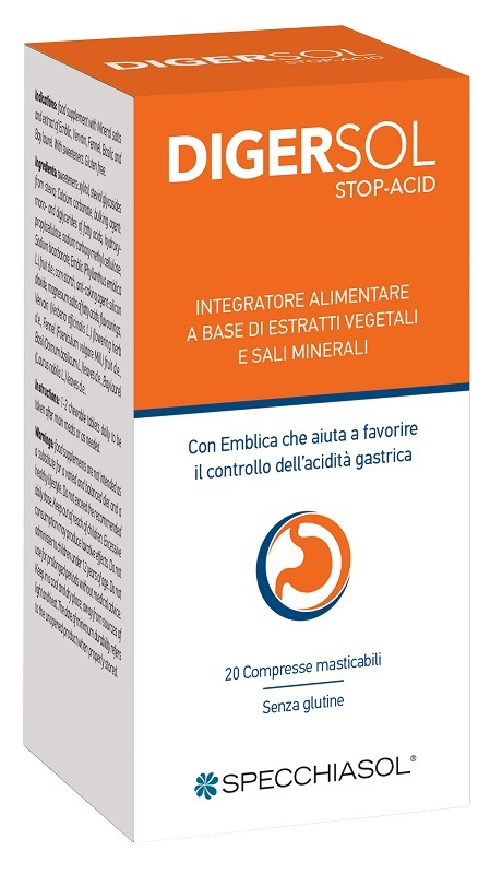 DIGERSOL STOP ACID 20 COMPRESSE MASTICABILI - Antica Farmacia Ferrari