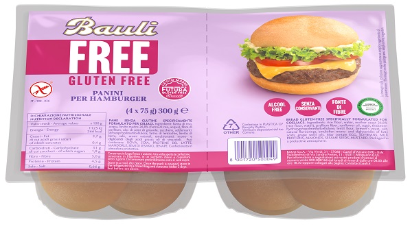 BAULI FREE PANINI HAMBURGER 4 PEZZI DA 75 G - Antica Farmacia Ferrari