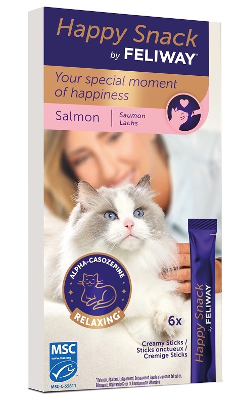 FELIWAY HAPPY SNACK SALMONE 6 STICK - Oltrefarma