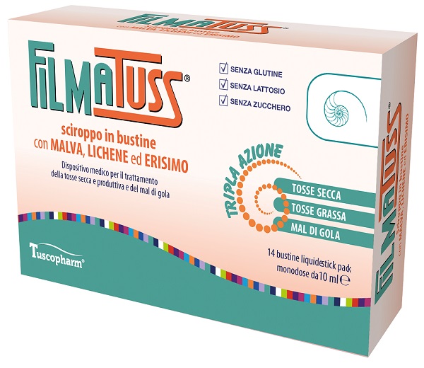 FILMATUSS SCIROPPO 14 BUSTINE LIQUID STICK PACK DA 10 ML - Oltrefarma