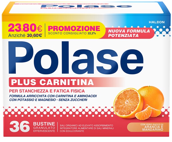POLASE PLUS CARNITINA PROMO 36 BUSTINE GRANULATO EFFERVESCENTE DA 6,8 G - Oltrefarma
