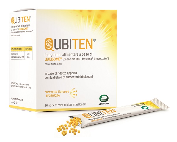 QUBITEN 20 STICK DI MINITABLET MASTICABILI A BASE DI UBIQSOME - Oltrefarma
