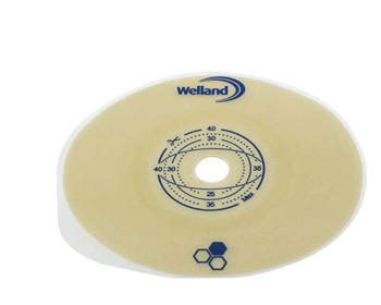 PLACCA PIANA RITAGLIABILE AURUM2 URO PER UROSTOMIA DIAMETRO 13-50 MM FLANGIA 55 MM 5 PEZZI - Antica Farmacia Ferrari