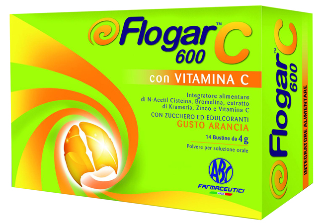 FLOGAR  C 600 CON VITAMINA C 14 BUSTINE GUSTO ARANCIA - Antica Farmacia Ferrari