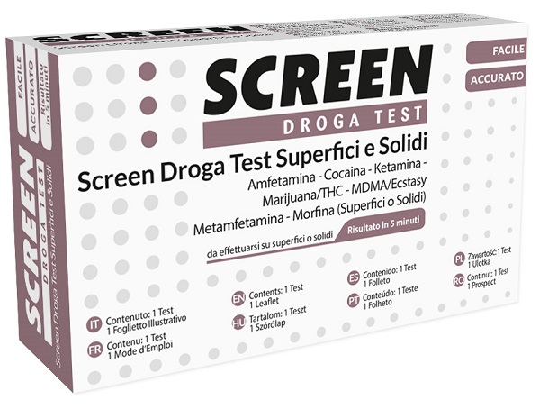 DROGA TEST RILEVA 7 DROGHE SU SUPERFICI O POLVERI SCREEN DROGA TEST SUPERFICI E POLVERI - Antica Farmacia Ferrari