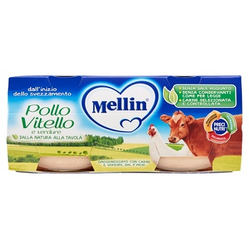 MELLIN OMOGENEIZZATO POLLO VITELLO CON VERDURE 2 X 80 G - Antica Farmacia Ferrari
