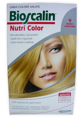 BIOSCALIN NUTRI COLOR 9 BIONDO CHIARISSIMO SINCROB 124 ML - Antica Farmacia Ferrari
