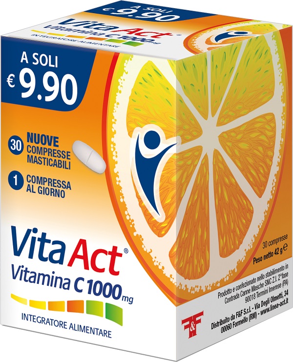 VITA ACT VITAMINA C 1000MG 30 COMPRESSE MASTICABILI - Antica Farmacia Ferrari