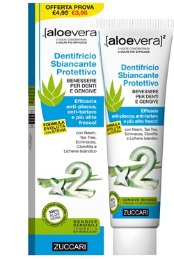 ALOEVERA2 DENTIFRICIO SBIANCANTE PROTETTIVO CON STEVIA 100 ML - Antica Farmacia Ferrari