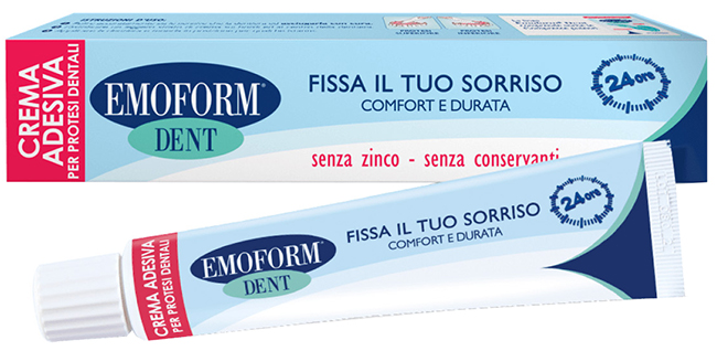 EMOFORM DENT CREMA ADESIVA PER PROTESI DENTALI 45 G PROMOZIONE - Antica Farmacia Ferrari