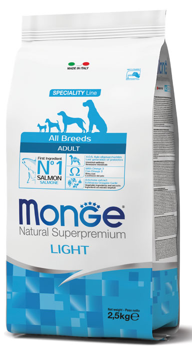 MONGE ALL BREEDS ADULT LIGHT SALMONE & RISO 2500 G - Oltrefarma