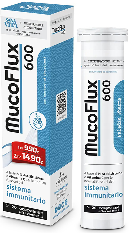 SANAVITA MUCOFLUX 600 20 CAPSULE EFFERVESCENTI - Antica Farmacia Ferrari