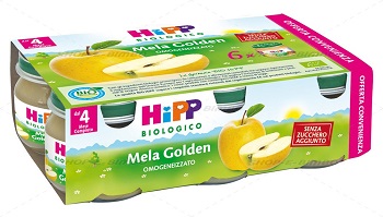 HIPP BIO OMOGENEIZZATO MELA GOLDEN 6X80 G - Antica Farmacia Ferrari