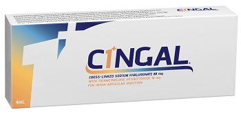 SIRINGA PRERIEMPITA INTRA ARTICOLARE CINGAL 4 ML 22MG/ML ACIDO RETICOLATO CON 4,5 MG/ML TRIAMCINOLONE ESACETONIDE - Antica Farmacia Ferrari