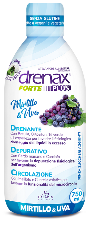 DRENAX FORTE PLUS ORIGINALE CON MIRTILLO E UVA 750 ML - Antica Farmacia Ferrari