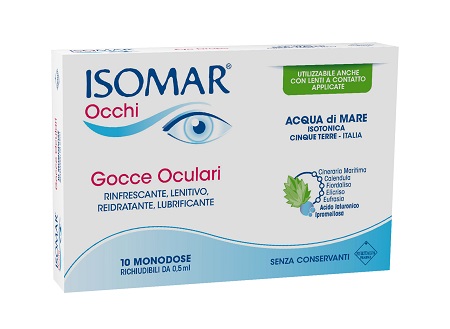ISOMAR OCCHI GOCCE OCULARI ALL'ACIDO IALURONICO 0,20% 10 FLACONCINI - Antica Farmacia Ferrari