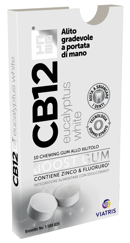 CB12 BOOST EUCALYPTUS WHITE 10 CHEWING GUM - Antica Farmacia Ferrari