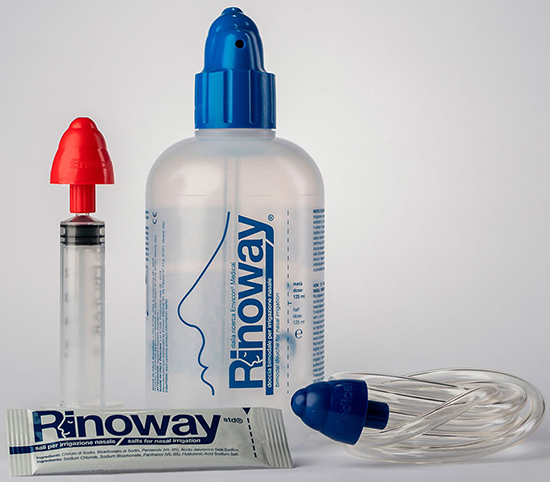 RINOWAY DOCCIA PER IRRIGAZIONE NASALE + 15 SALI ISOTONICI - Antica Farmacia Ferrari